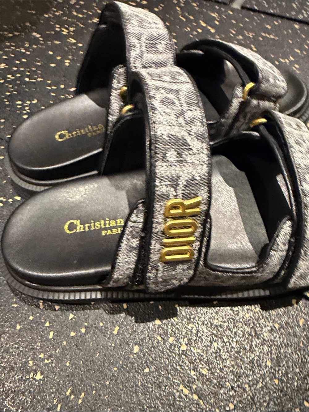 Grey Logo Jacquard Strap Sandals - Picture 2 of 3